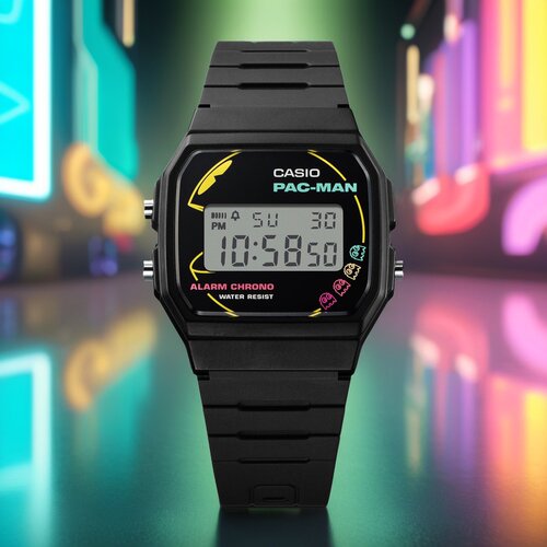 卡西欧F91WPC-1A吃豆人联名电子表 复古街机迷宫夜光表 学生男女