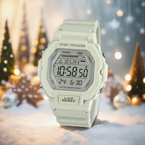 CASIO卡西欧情侣多功能小方块运动防水百搭电子表 LWS-2200H-8A