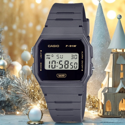 CASIO卡西欧手表小方块复古学生防水男女中性电子表F-91WB-7A1A8A