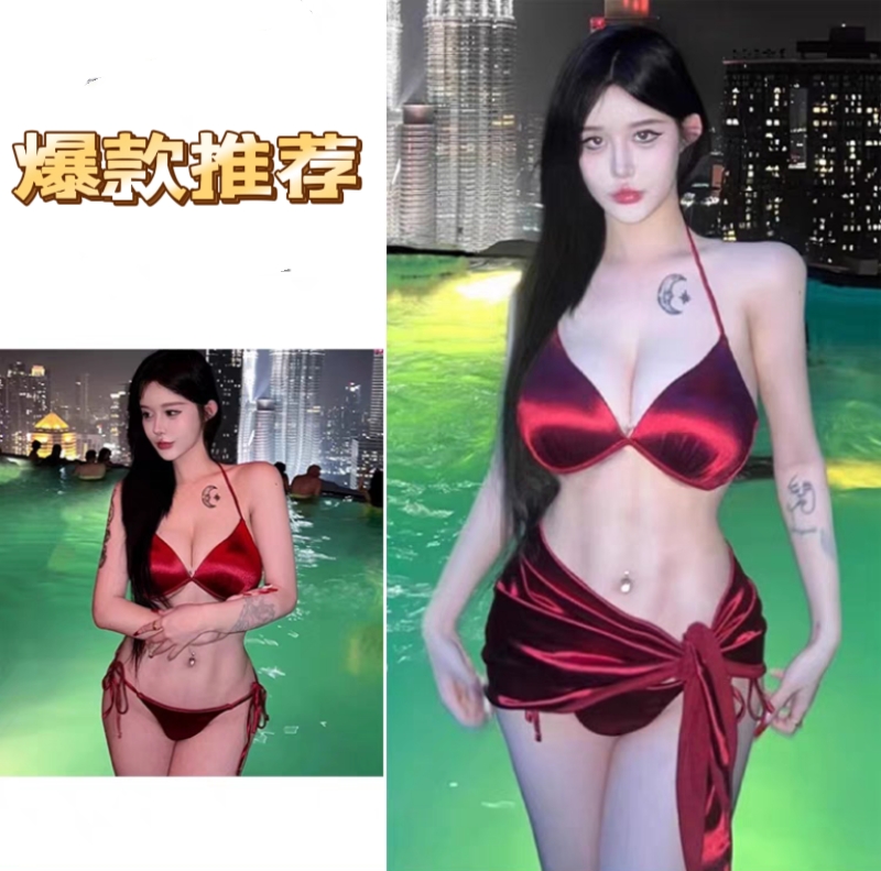 江苏发2024新款超性感分体纯欲泳衣比基尼女款夏温泉游泳衣高级感