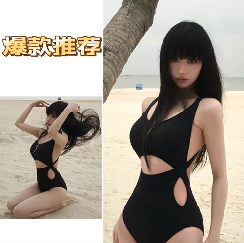 泳衣女2024新款爆款高端设计感镂空连体泳装遮肉显瘦游泳衣高级感