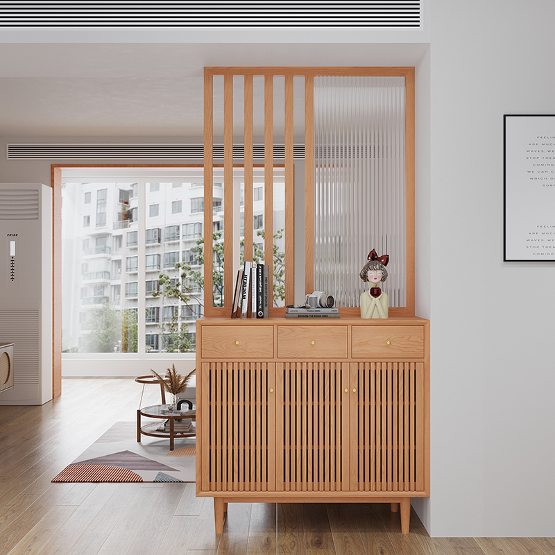 入户正对门玄关柜实木小户型