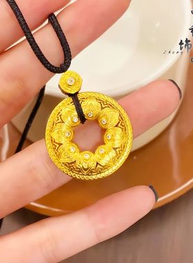 周古法生大福金店同款高保色沙金