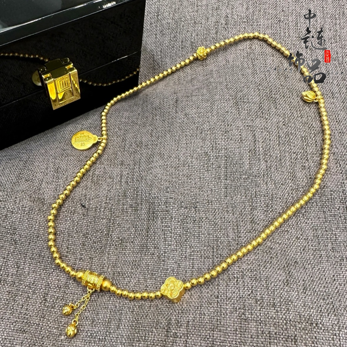 不掉色【金店同款】古法沙金好运