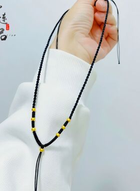 古法沙金新款金珠绳配佛头毛衣绳手工编织金珠莲花绳成品直播