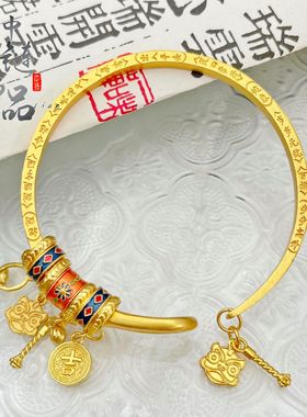 不掉色【金店同款】古法沙金珐琅