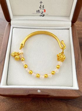 周古法生大福金店同款高保色沙金