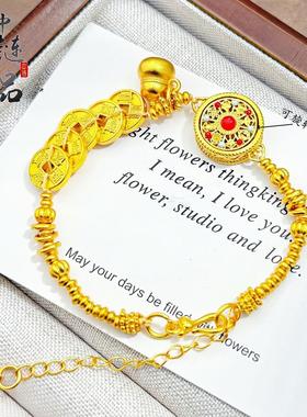 中链手作古法沙金珐琅彩旋转八宝