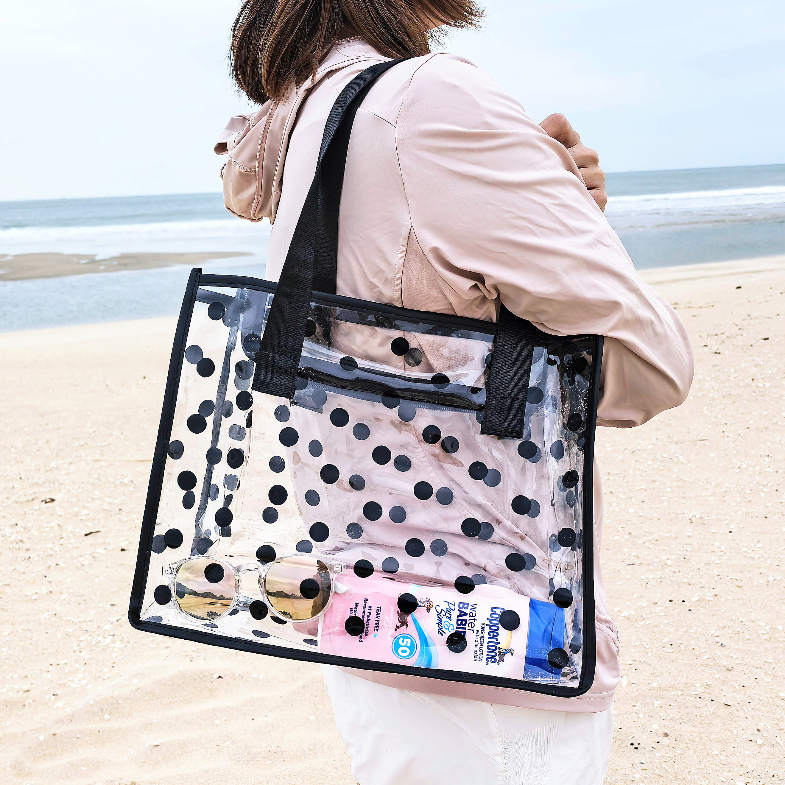 防水单肩手提包韩版波点化妆洗漱包度假沙滩包健身瑜伽洗澡沐浴包