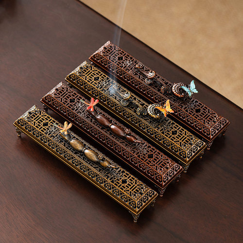 创意镂空中式卧香盒熏香炉家用室内供奉藏式线香盒炉佛堂供佛