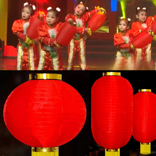 元旦儿童表演手提灯笼幼儿园舞蹈道具新年大红春节张灯结彩演出