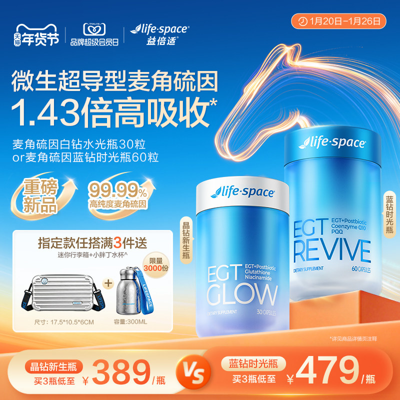 lifespace益倍适超导型麦角硫因99.99%纯辅酶Q10烟酰胺PQQ睡眠女,保健食品/膳食营养补充食品,EGT/麦角硫因,淘宝优惠券,粉丝福利购,淘宝优惠卷