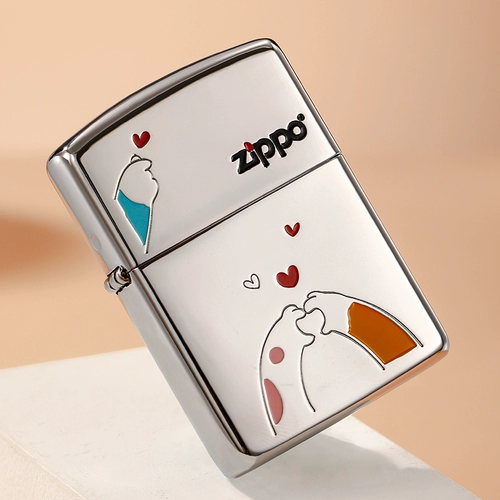 Играя более легкое Zippo Официальное официальное флагманское подлинное магазин мужской зеркальный наполнитель наполнителя, чем сердце