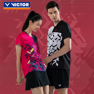 威克多VICTOR羽毛球服胜利比赛系列透气舒适轻薄速干短袖 训练服装