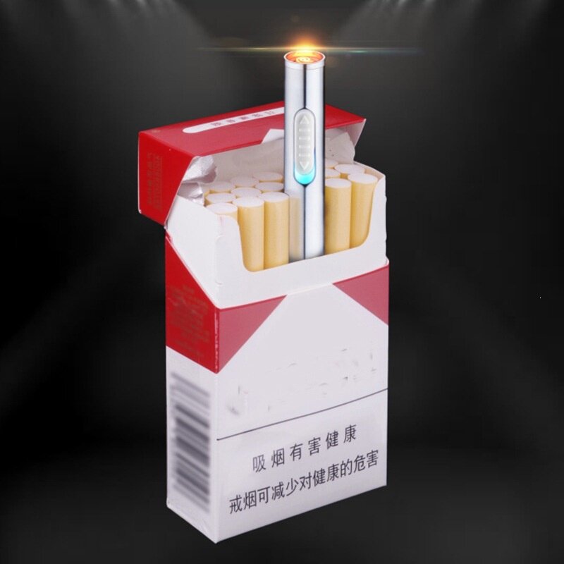 JJ820便携式充电打火机批发时尚长条创意个性点烟器商务礼品