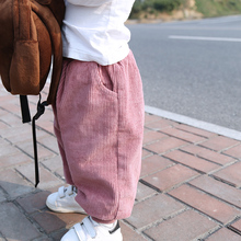 儿童冬季宝宝灯芯绒裤子1-3岁5外穿加绒加厚宽松男女童哈伦灯笼裤