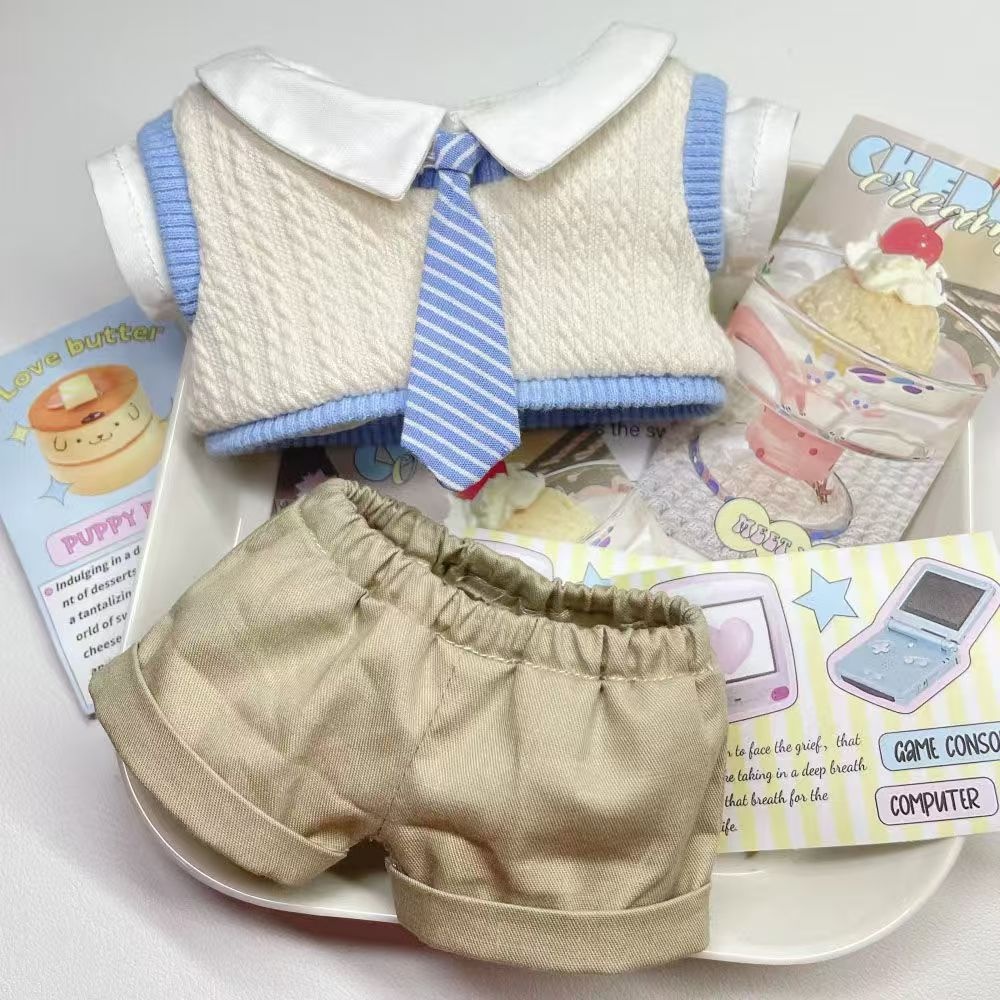 20cm娃衣学院棉花娃娃无属性衣服可爱套装公仔玩偶换装替换