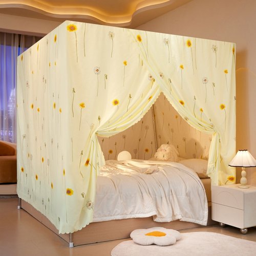 保暖床帐加厚床帘一体式布蚊帐