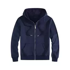 Men's Pure Cotton Sports Cardigan Sweatshirt, Autumn Thickened Fleece Casual Simple Jacket with Hood and Zipper