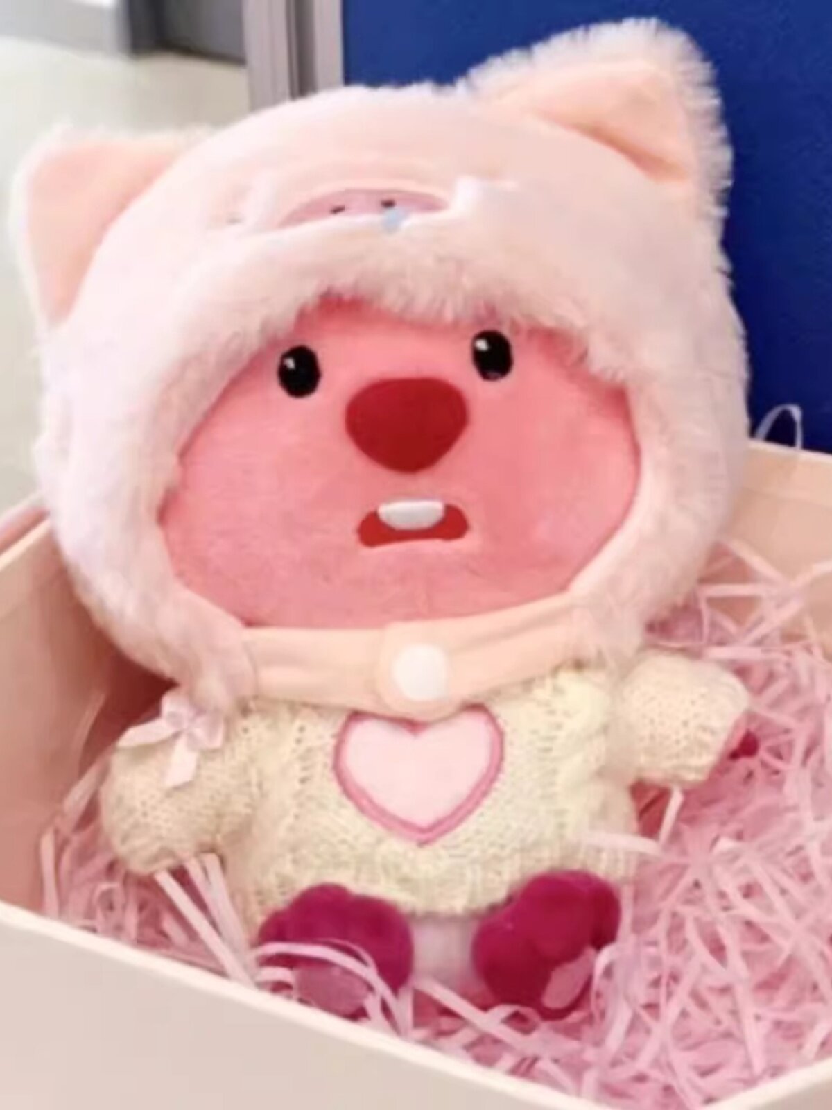 새로운 20CM 작은 비버 루피 루비 돼지 인형 옷 인터넷 연예인 핑크 콧물 돼지 모자와 헤드 기어