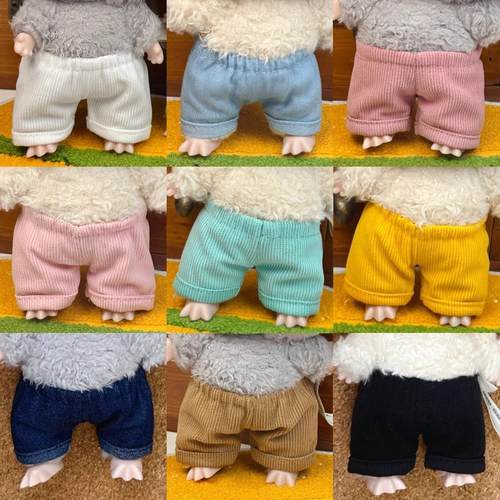 17cm拉布布娃衣牛仔裤挂件玩偶labubu公仔百搭换装裤子白菜价