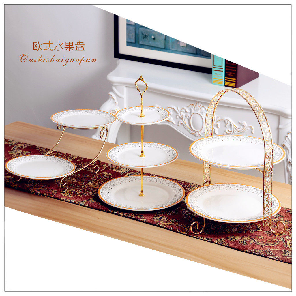 European style three layers Fruit plate originality Afternoon Tea Dessert plate double-deck Tray Wedding Cake Dessert suitin the Tableware , Tableware , Fruit bowl/Fruit plate/Hamper  category - from Buy2taobao.com to provide professional Taobao agent buy service