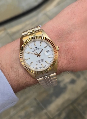 Jacques Du Manoir瑞士代购男士手表石英商务休闲钢带防水40mm