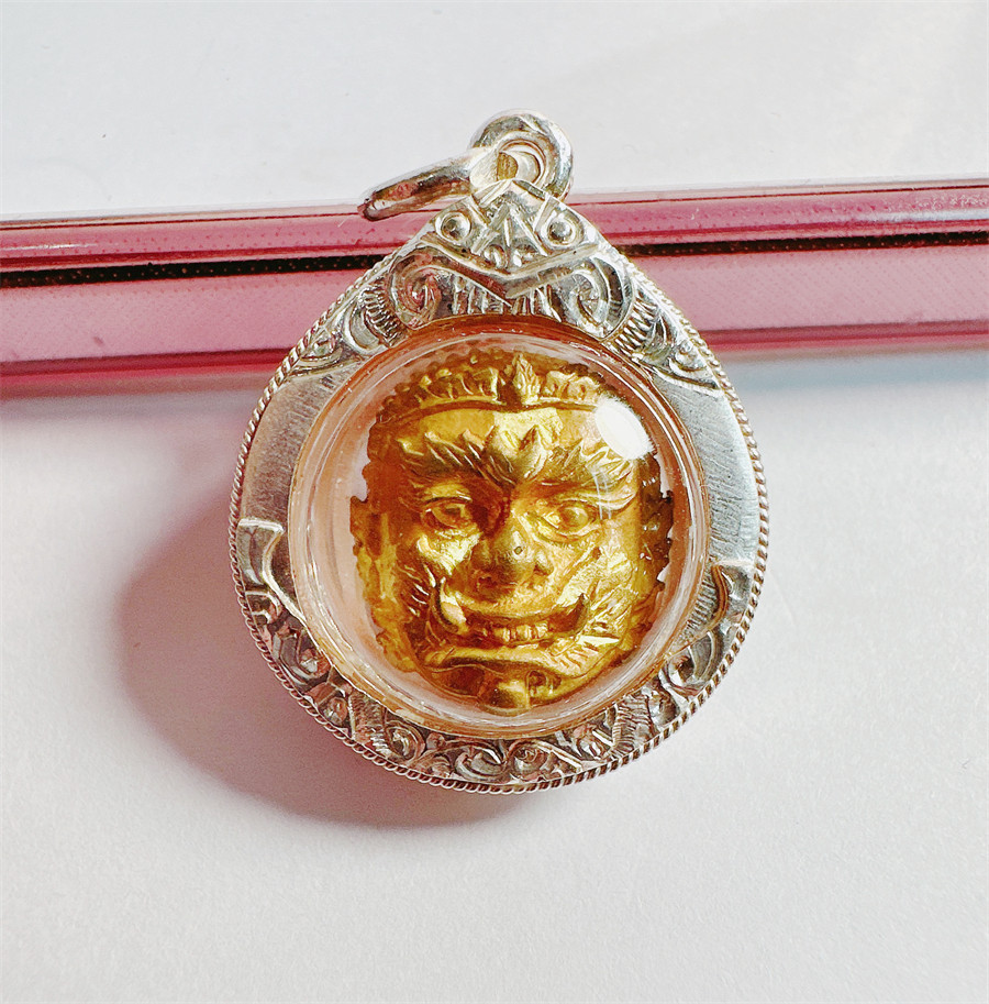 泰可可 泰国佛牌 帕皮拉 龙婆恩/蒽 天神 吊坠纯银外壳 手绘文文