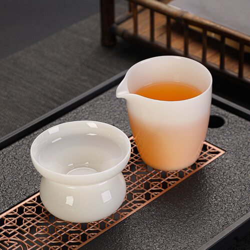 璞玉冰种公道杯分茶器茶海公道壶全套茶漏组过滤套装功夫茶具配件