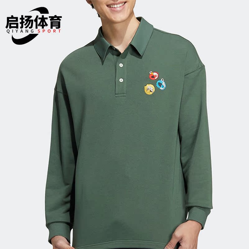Adidas/阿迪达斯正品neo新款芝麻街联名男女休闲长袖POLO衫HM9951