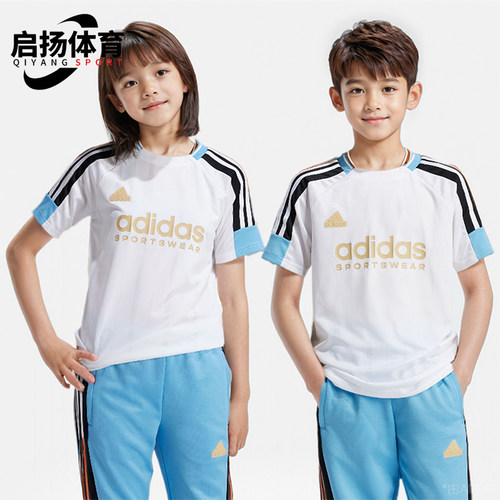 阿迪达斯大童运动休闲短裤