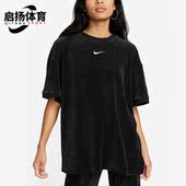 耐克正品 T恤DQ5946 秋季 女子休闲运动灯芯绒短袖 010 新款 Nike