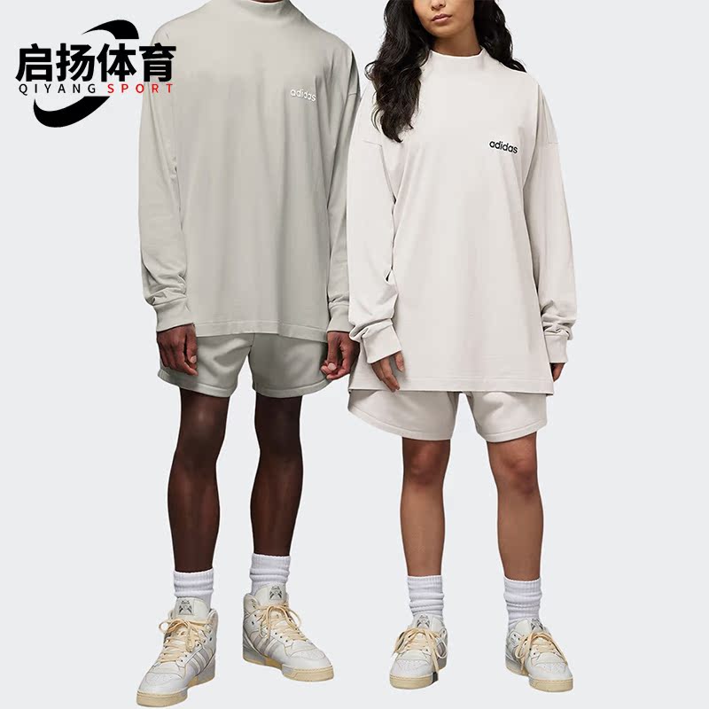 Adidas/阿迪达斯正品三叶草男女简约圆领长袖运动休闲T恤IA3423