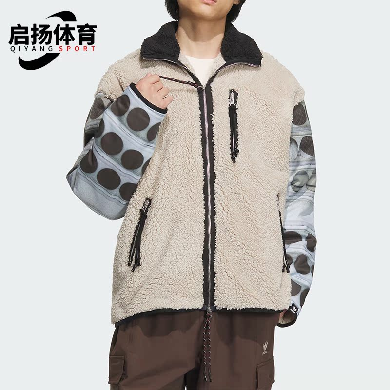 阿迪达斯加绒运动宽松夹克外套