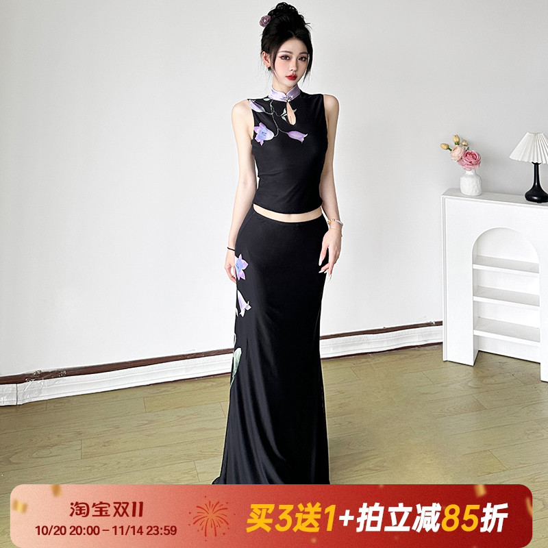 【铃兰物语】复古花卉背心长裙