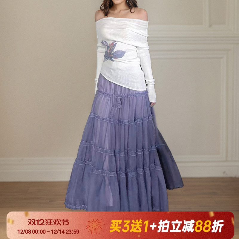 【法式紫韵】复古甜美艺术生长裙