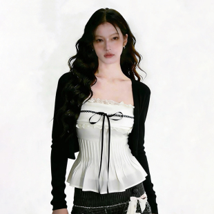 Amyway 复古纯欲风蕾丝花边抹胸背心女性感吊带上衣 韩系辣妹