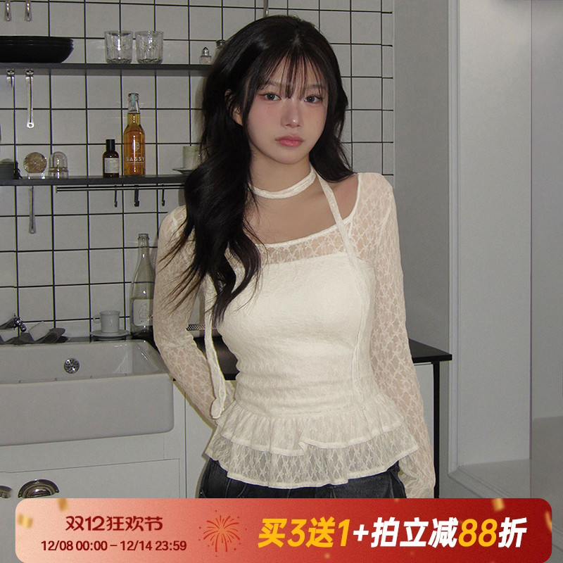 【浪漫少女】法式纯欲风蕾丝长袖