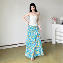 Amyway【油画仙境】纯欲风小众白色抹胸上衣辣妹串珠甜美碎花长裙