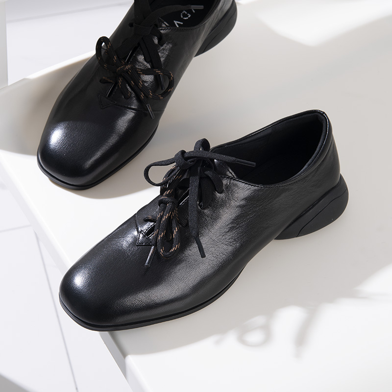 VDVC设计师打腊羊皮休闲系带单鞋