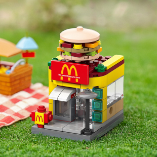 百年街景微粒积木益智拼装玩具城市便利店小颗粒摆件手工创意礼物