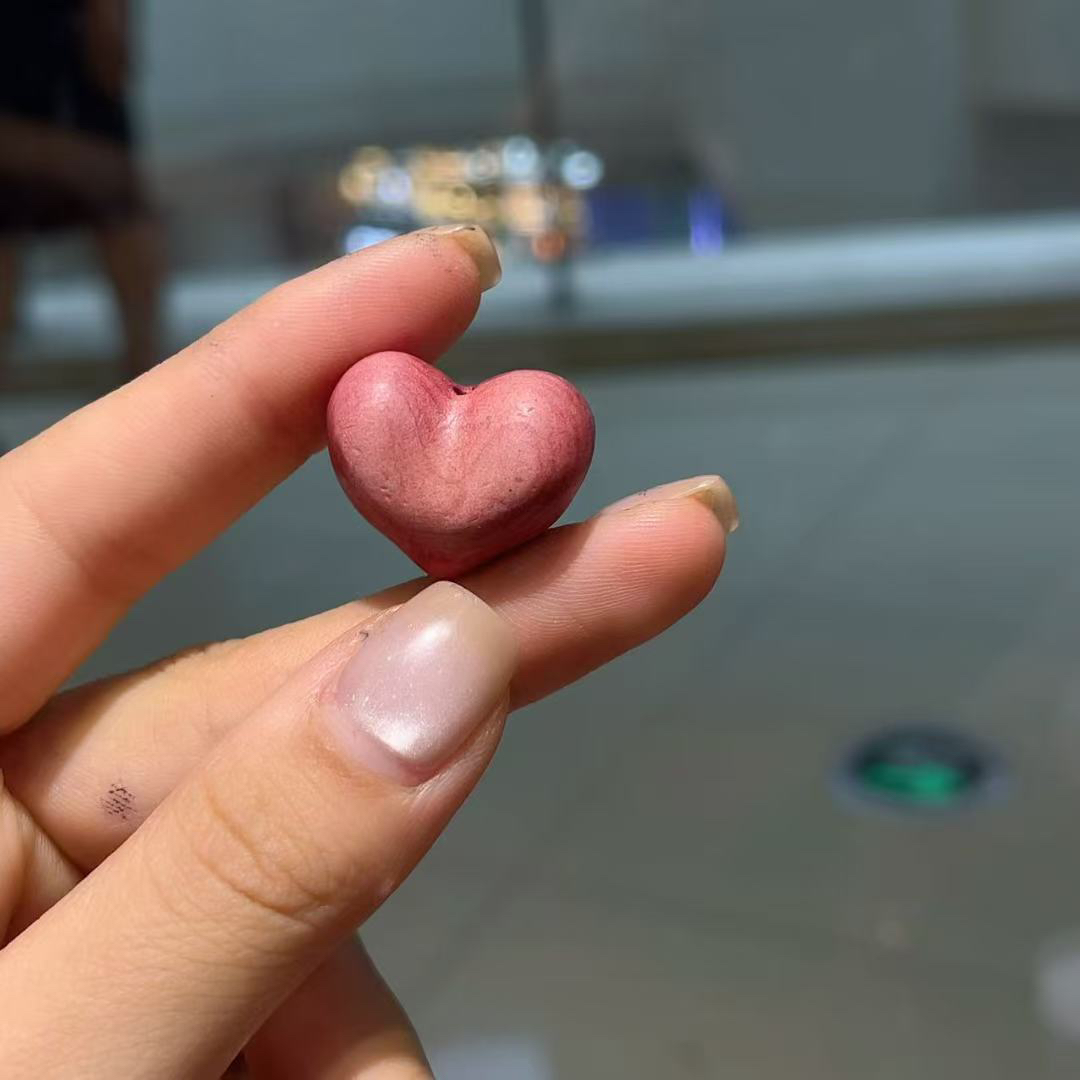 血柏木爱心桃心通孔隔珠