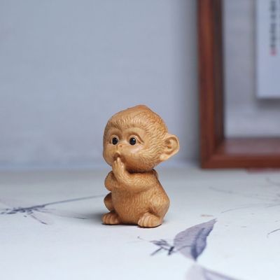 崖柏木生肖猴手把件实木小猴子木雕随身把玩动物小摆件文玩把玩件