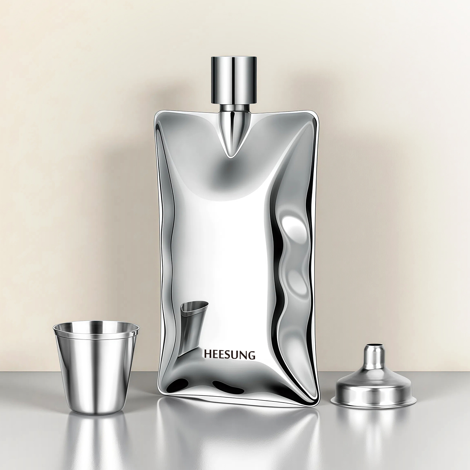 酒壶不锈钢304随身酒壶创意男士个性扁酒壶户外便携酒瓶3两定制