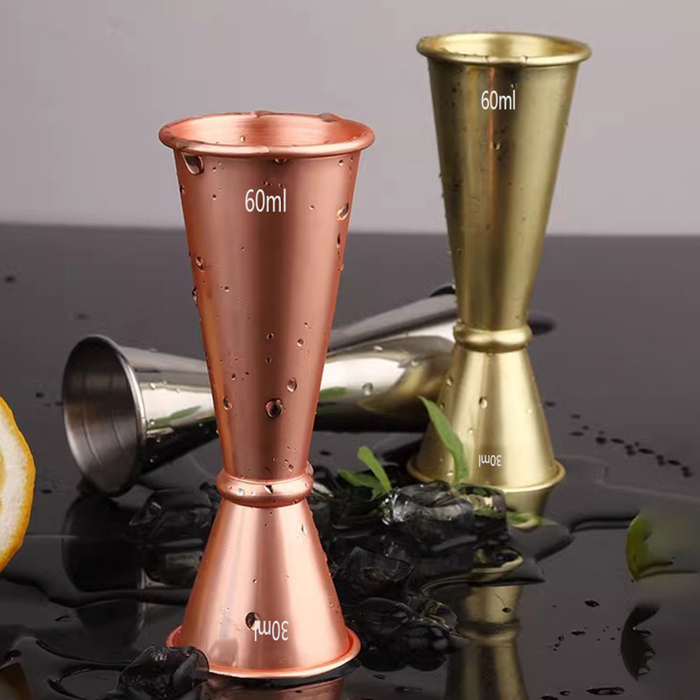 304不锈钢量杯带刻度鸡尾酒调酒盎司杯双头量酒器调酒工具定制