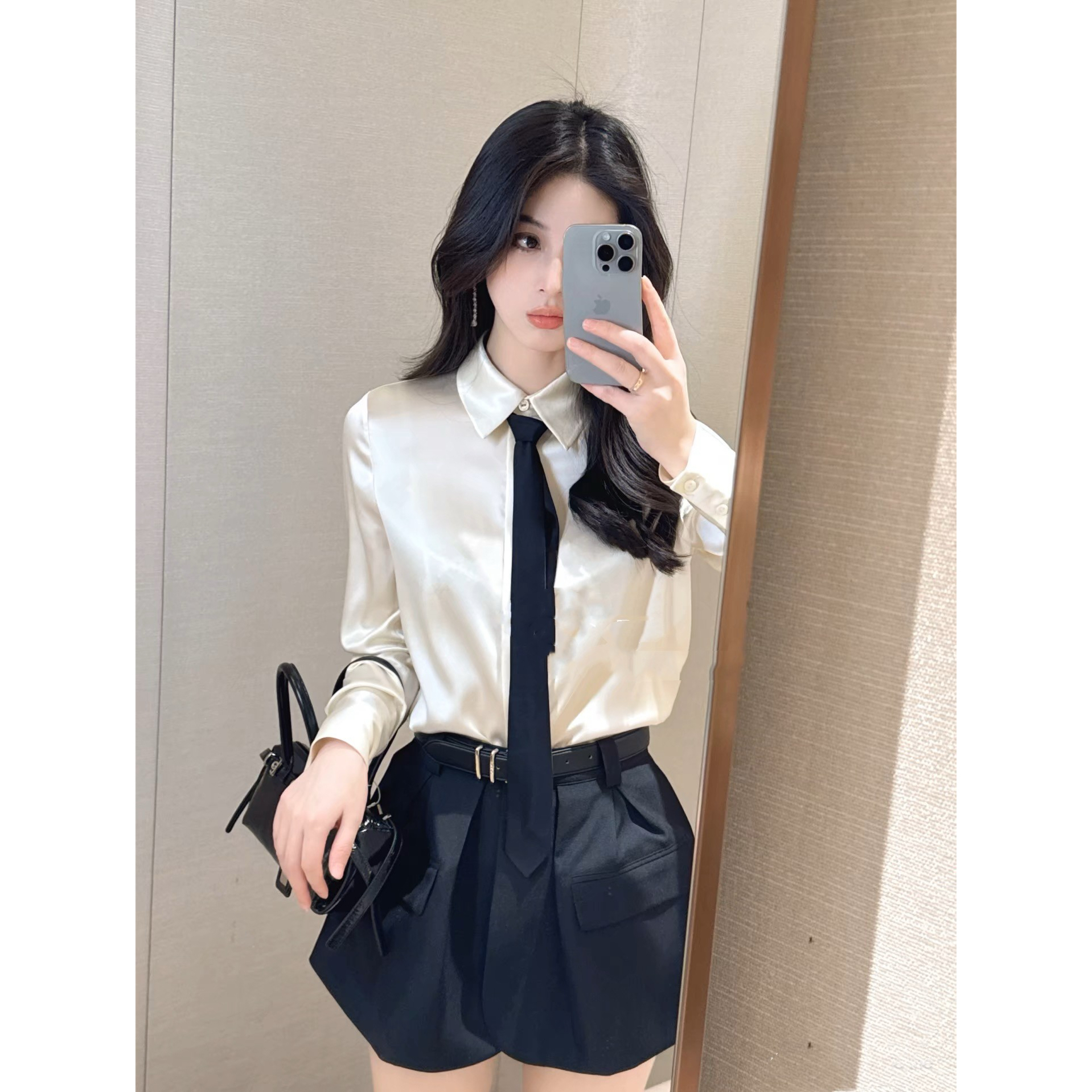 JR 专柜正品2025秋季新款 气质桑蚕丝真丝长袖衬衫上衣女R100903D