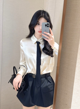 JR 专柜正品2026春季新款 气质桑蚕丝真丝长袖衬衫上衣女R100903D