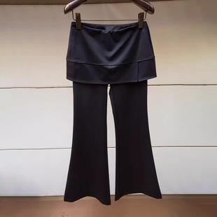 显瘦百搭拼接假两件显瘦百搭微喇长裤 新款 女XSJ1K03D 2026春季