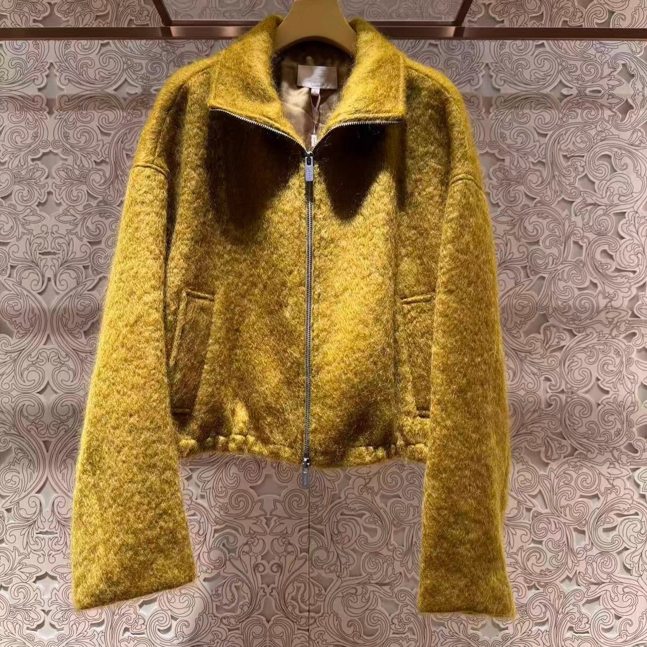 JR 2025年冬季新款 欧美风时尚拉链复古毛呢外套大衣女XRJ7W11C