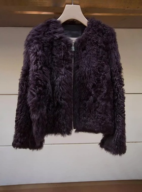 JR 2025冬季新款 羊真皮皮毛一体外套女宽松皮草大衣女XRJ7P01C